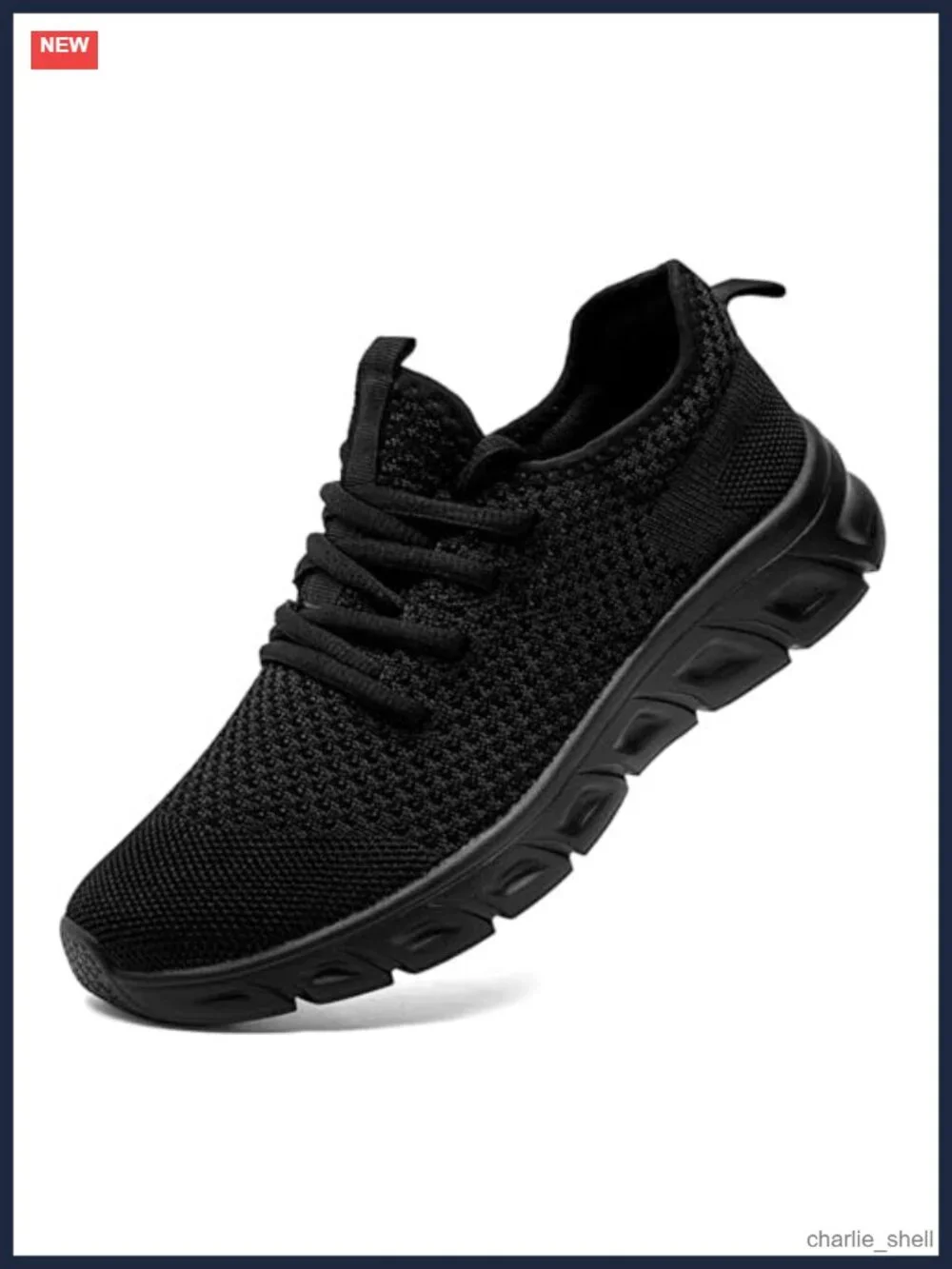 Running Shoes Breathable Mesh Lace-Up Non-Slip EVA Sole Sneakers